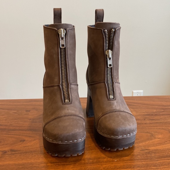 Swedish Hasbeens Grung Boot Chocolate Brown Nubuck - Picture 2 of 5